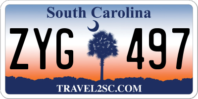 SC license plate ZYG497