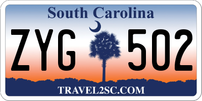 SC license plate ZYG502