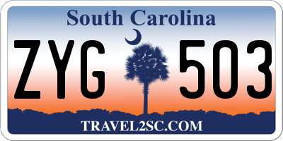 SC license plate ZYG503