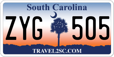 SC license plate ZYG505