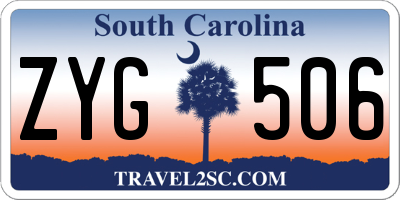 SC license plate ZYG506