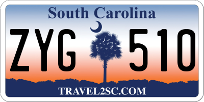 SC license plate ZYG510