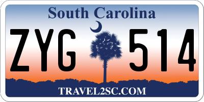 SC license plate ZYG514