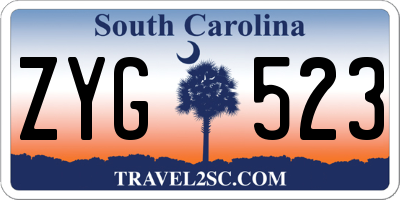 SC license plate ZYG523