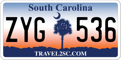 SC license plate ZYG536