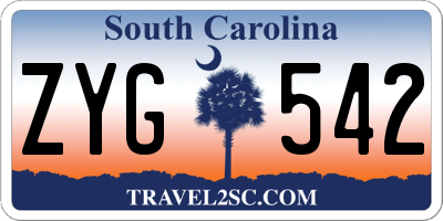 SC license plate ZYG542