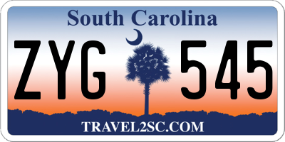 SC license plate ZYG545