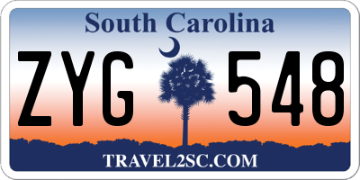 SC license plate ZYG548