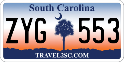 SC license plate ZYG553