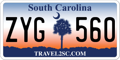 SC license plate ZYG560