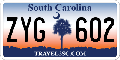 SC license plate ZYG602