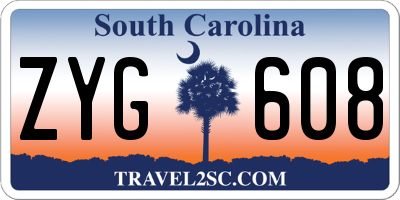 SC license plate ZYG608