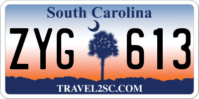 SC license plate ZYG613