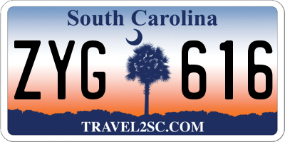 SC license plate ZYG616