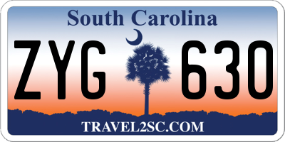 SC license plate ZYG630