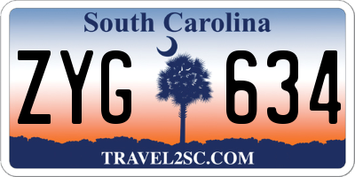 SC license plate ZYG634