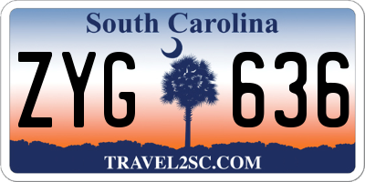 SC license plate ZYG636