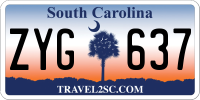 SC license plate ZYG637