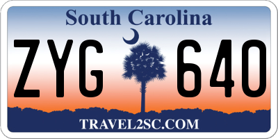 SC license plate ZYG640