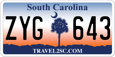SC license plate ZYG643
