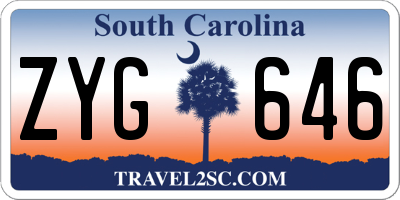 SC license plate ZYG646