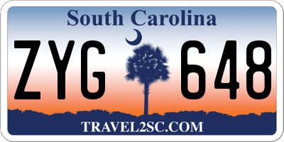 SC license plate ZYG648