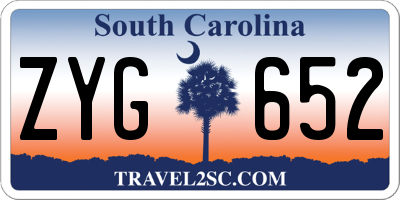 SC license plate ZYG652
