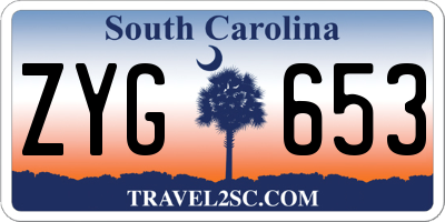 SC license plate ZYG653