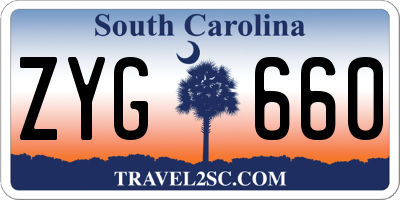 SC license plate ZYG660