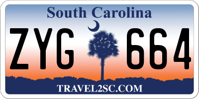 SC license plate ZYG664