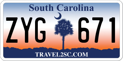 SC license plate ZYG671