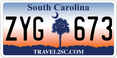 SC license plate ZYG673