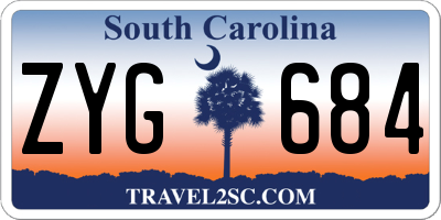 SC license plate ZYG684