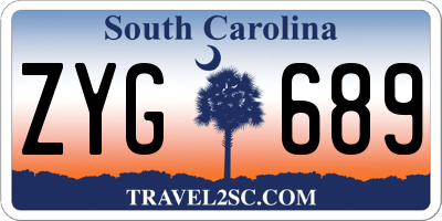 SC license plate ZYG689