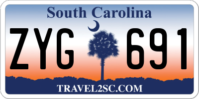 SC license plate ZYG691