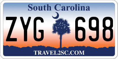 SC license plate ZYG698