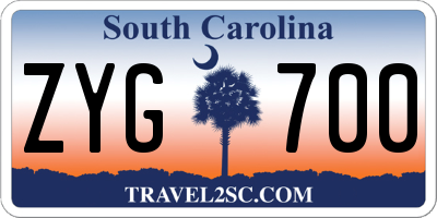 SC license plate ZYG700