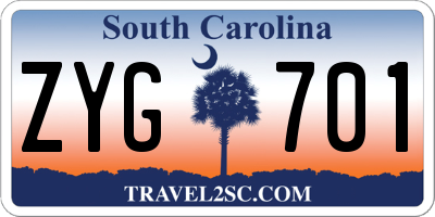 SC license plate ZYG701