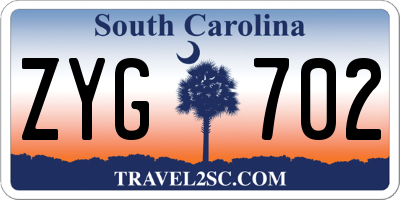 SC license plate ZYG702