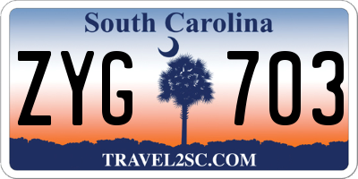 SC license plate ZYG703