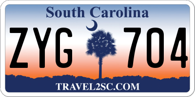 SC license plate ZYG704