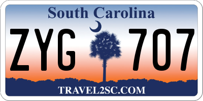 SC license plate ZYG707