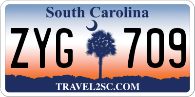 SC license plate ZYG709