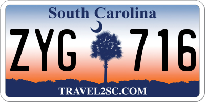 SC license plate ZYG716
