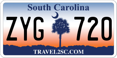 SC license plate ZYG720