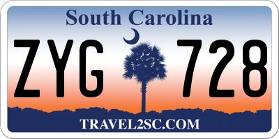 SC license plate ZYG728