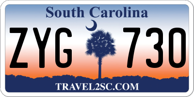 SC license plate ZYG730