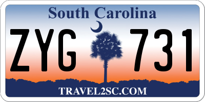 SC license plate ZYG731