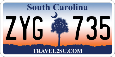 SC license plate ZYG735
