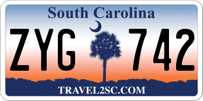 SC license plate ZYG742